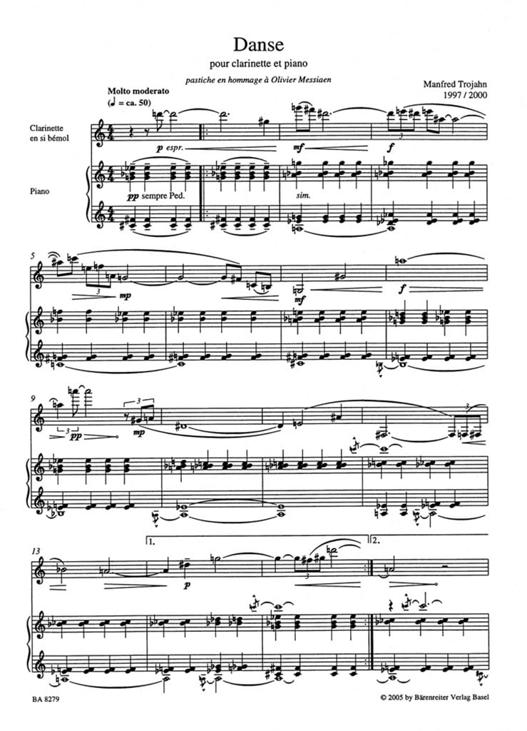 Danse pour clarinet et piano